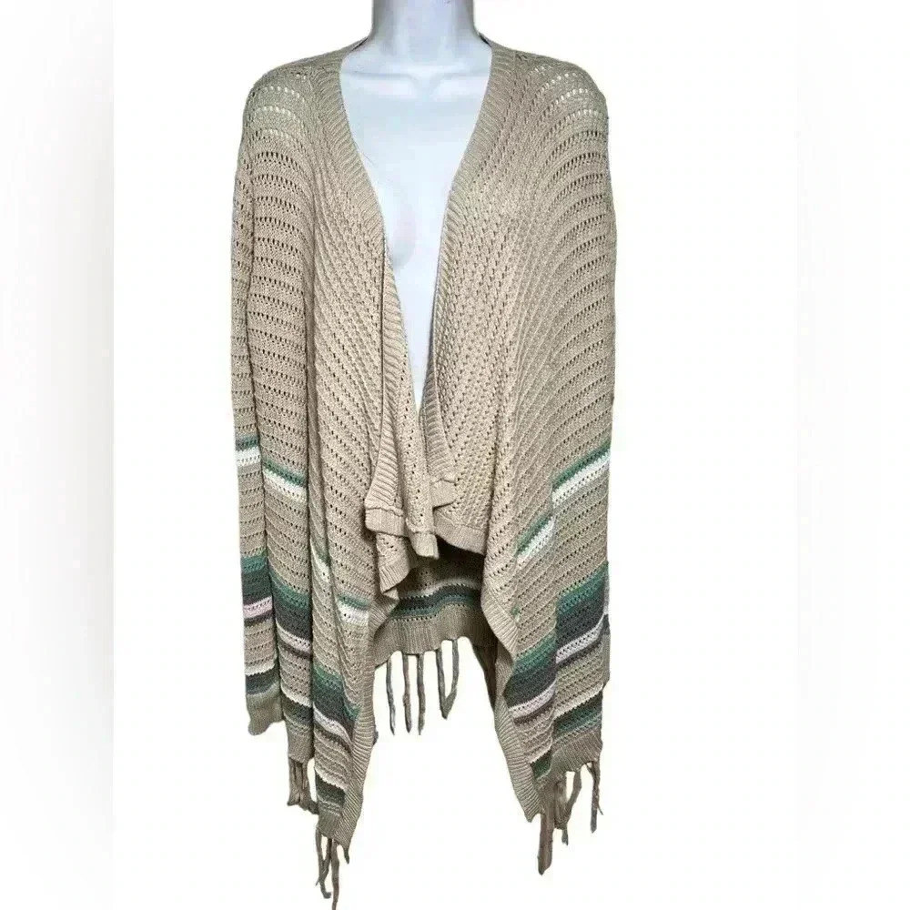 Aeropostale Bethany Mota Long Open Knit Cardigan, Size Medium